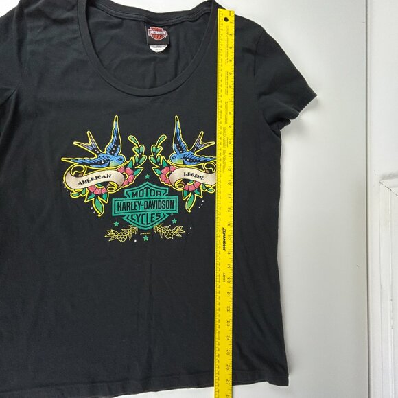 Harley Davidson T-Shirt Womens‎ 2XL Black Birds Motorcycle Biker Jamaica - Picture 7 of 10